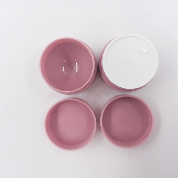 purple plastic cosmetic jars